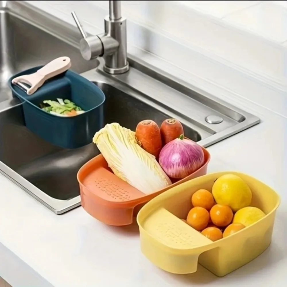 Multifunctional‎ Sink Drain Rack Food Strainer,Wet/Dry Sponge Holder